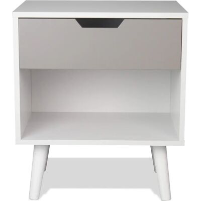 Aspect - Ileni - White/Grey - 1 Drawer - Bedside Table Aspect - Ileni - White/Grey - 1 Drawer - Bedside Table