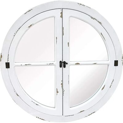 Aspect - M51w - Distressed White - Round - Mirror Aspect - M51w - Distressed White - Round - Mirror