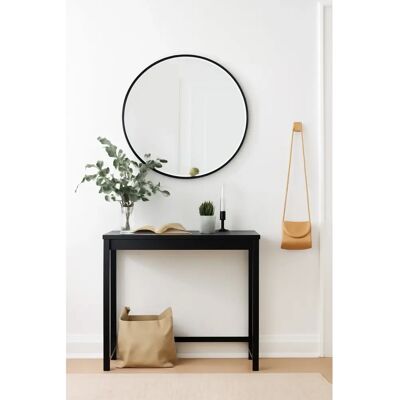 Aspect M60bk Round Wood Accent Wall Mirror - Mirror Aspect M60bk Round Wood Accent Wall Mirror - Mirror