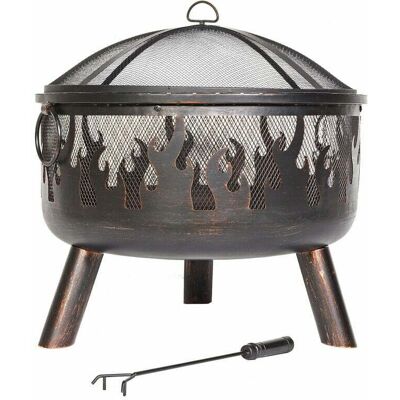 La Hacienda Wildfire Steel Firepit - Deep Bowl, Bronze Effect, Black La Hacienda Wildfire Steel Firepit - Deep Bowl, Bronze Effect, Black
