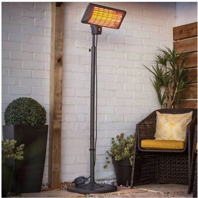 La Hacienda Standing Quartz Heater - Grey - 2000W, Adjustable Height, 2 Heat Settings La Hacienda Standing Quartz Heater - Grey - 2000W, Adjustable Height, 2 Heat Settings