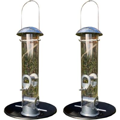 Selections - Aluminium Bird Seed Feeder - Set of 2 Selections - Aluminium Bird Seed Feeder - Set of 2