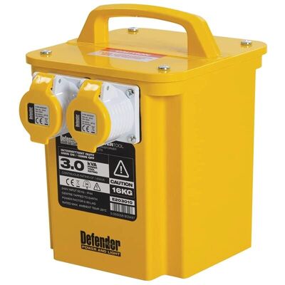 Defender 3.0Kva Power Tool Transformer - 2x 16amp outlets Defender 3.0Kva Power Tool Transformer - 2x 16amp outlets