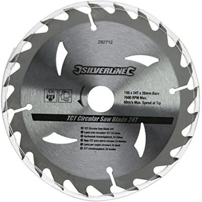 Silverline Lames de Scie Circulaire - 16/24/30 dents - 150x20 - Anneaux de 16, 12,75mm - Pour bois - Publicité Silverline Lames de Scie Circulaire - 16/24/30 dents - 150x20 - Anneaux de 16, 12,75mm - Pour bois - Publicité
