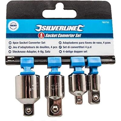 Silverline Socket Converter Set - 4 Adapters Silverline Socket Converter Set - 4 Adapters