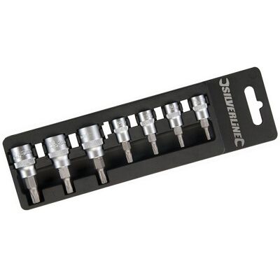 Juego de 7 vasos Torx Silverline T10-T40 - Cromo-Vanadio Juego de 7 vasos Torx Silverline T10-T40 - Cromo-Vanadio