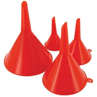 Ensemble de 4 entonnoirs Silverline - Tailles 50 75 100 120mm Ensemble de 4 entonnoirs Silverline - Tailles 50 75 100 120mm
