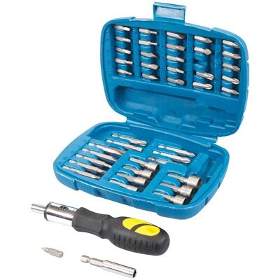 Silverline 427611 - Ensemble de 45 pièces de tournevis à cliquet Silverline 427611 - Ensemble de 45 pièces de tournevis à cliquet