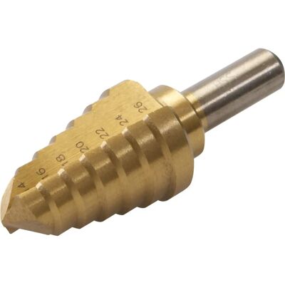 Silverline Titanium-Coated Step Drill - 14-26mm Silverline Titanium-Coated Step Drill - 14-26mm