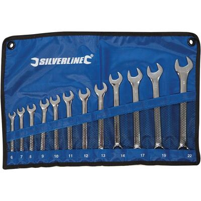 Ensemble de 12 Clés Mixtes Silverline 6-22mm - Publicité Ensemble de 12 Clés Mixtes Silverline 6-22mm - Publicité