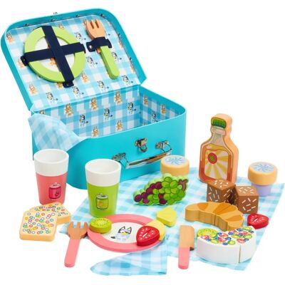 Bluey Model Picnic Basket Set - Wooden Roleplay Toy - 30 Pieces Bluey Model Picnic Basket Set - Wooden Roleplay Toy - 30 Pieces