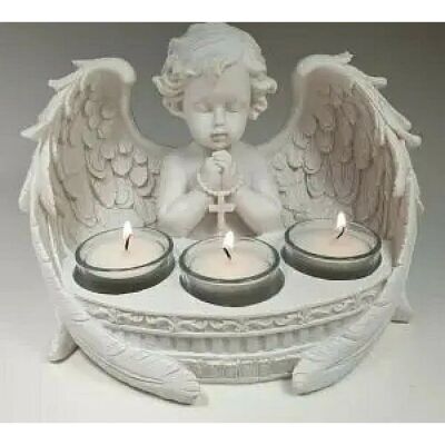 Puckator White Cherub Triple Tealight Holder - Tealight Holder Puckator White Cherub Triple Tealight Holder - Tealight Holder