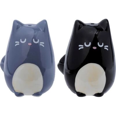 PUCKATOR Set Sel et Poivre Chat Fin - Noir et Gris PUCKATOR Set Sel et Poivre Chat Fin - Noir et Gris