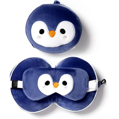 Puckator Cutiemals Pingouin Coussin de Voyage & Masque - Ensemble Puckator Cutiemals Pingouin Coussin de Voyage & Masque - Ensemble
