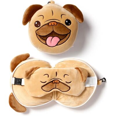 Relaxeazzz Coussin de voyage en peluche et masque pour les yeux - Nakkepude Relaxeazzz Coussin de voyage en peluche et masque pour les yeux - Nakkepude