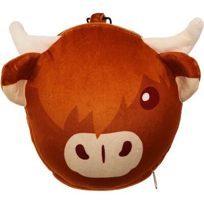 Puckator Relaxeazzz Cuscino da viaggio in peluche Highland Coo mucca & maschera occhi - Tipo di viaggio Puckator Relaxeazzz Cuscino da viaggio in peluche Highland Coo mucca & maschera occhi - Tipo di viaggio