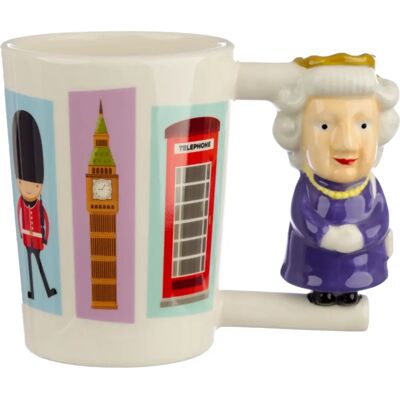 Caneca de cerâmica com alça em forma de rainha - Puckator Caneca de cerâmica com alça em forma de rainha - Puckator
