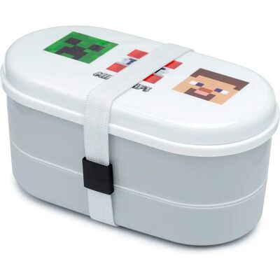 Puckator - Minecraft Faces Bento Box - ForkSpoon - Lunchbox Puckator - Minecraft Faces Bento Box - ForkSpoon - Lunchbox