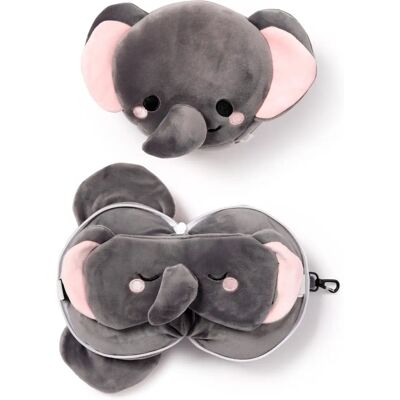 Relaxeazzz Coussin de voyage en peluche et masque pour les yeux - 2 en 1 - Publicité Relaxeazzz Coussin de voyage en peluche et masque pour les yeux - 2 en 1 - Publicité