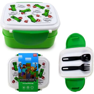Puckator Minecraft Creeper & TNT Boîte à Lunch empilable avec Couverts Puckator Minecraft Creeper & TNT Boîte à Lunch empilable avec Couverts