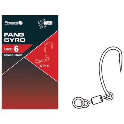 Nash Pinpoint Fang Gyro Micro Barbed Hook Plateado 8 - Hameçons de Pêche - Publicité Nash Pinpoint Fang Gyro Micro Barbed Hook Plateado 8 - Hameçons de Pêche - Publicité