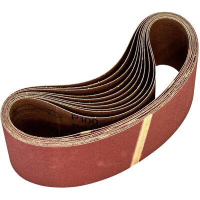 Worksafe WSB53100 Aluminium oxide resin bonded belt - Sanding Belt 75 x 533mm 100Grit - Pack of 10 Worksafe WSB53100 Aluminium oxide resin bonded belt - Sanding Belt 75 x 533mm 100Grit - Pack of 10