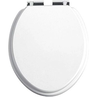 Heritage Bathrooms Heritage Wood Toilet Seat Soft Close Chrome Hinges White Gloss - Toilet Seat Heritage Bathrooms Heritage Wood Toilet Seat Soft Close Chrome Hinges White Gloss - Toilet Seat