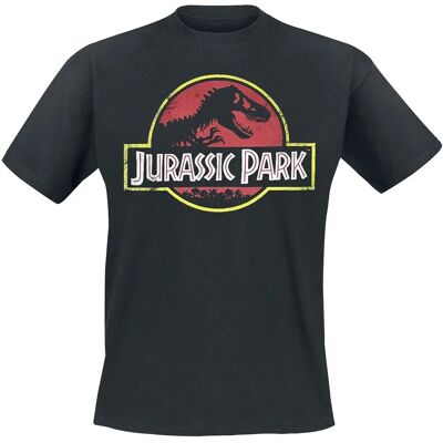 Jurassic Park Musta Logo T-Paita - T-Shirt Jurassic Park Musta Logo T-Paita - T-Shirt