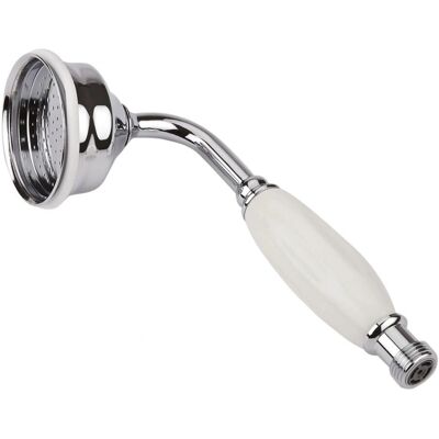 Hudson Reed Elizabeth Classic Brass Shower Head - White Ceramic Handle Hudson Reed Elizabeth Classic Brass Shower Head - White Ceramic Handle