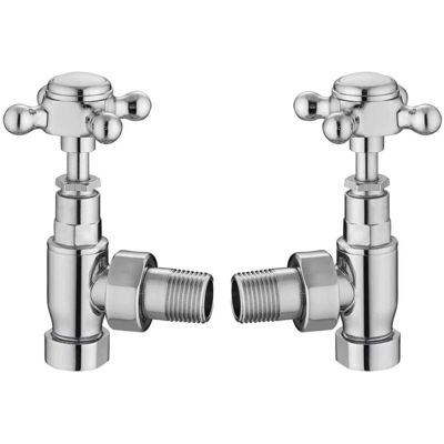 Hudson Reed - Crosstop Angled Radiator Valves - Chrome Hudson Reed - Crosstop Angled Radiator Valves - Chrome