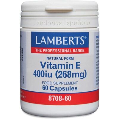 Lamberts Vitamina E Natural 400 UI - 60 Cápsulas - Suplemento Lamberts Vitamina E Natural 400 UI - 60 Cápsulas - Suplemento