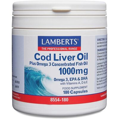 Lamberts Lebertran 1000mg Kapseln - Omega 3 DHA EPA Vitamine A D E Lamberts Lebertran 1000mg Kapseln - Omega 3 DHA EPA Vitamine A D E