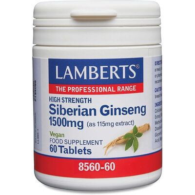 Lamberts Healthcare Ginseng Siberiano 1500mg tabletas (60 uds.) Lamberts Healthcare Ginseng Siberiano 1500mg tabletas (60 uds.)