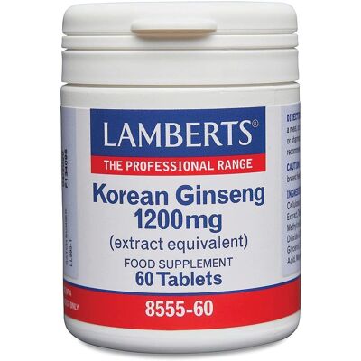 Lamberts Korean Ginseng 1200mg - 60 Tabletten - Vitalität & Energie Lamberts Korean Ginseng 1200mg - 60 Tabletten - Vitalität & Energie