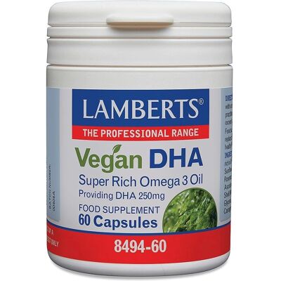 Lamberts Vegane DHA Kapseln - 250mg Pflanzliches Omega-3 - UK Lamberts Vegane DHA Kapseln - 250mg Pflanzliches Omega-3 - UK
