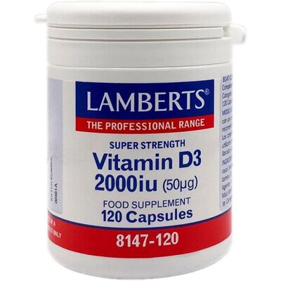Lamberts Vitamina D3 2000 IU Cápsulas - Suplemento alimentar Lamberts Vitamina D3 2000 IU Cápsulas - Suplemento alimentar