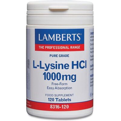 Lamberts L-Lisina 1000mg - Apoio ao colágeno Lamberts L-Lisina 1000mg - Apoio ao colágeno