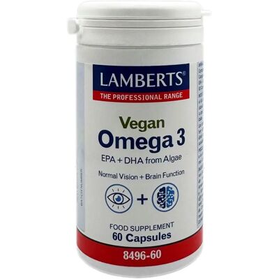 Lamberts Vegane Omega 3 Kapseln - Vegan, Fischfrei, Unterstützt Gehirn & Augengesundheit Lamberts Vegane Omega 3 Kapseln - Vegan, Fischfrei, Unterstützt Gehirn & Augengesundheit