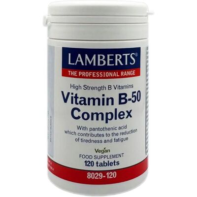 Lamberts Complejo de Vitaminas B-50 - Alta Potencia - 120 Comprimidos Lamberts Complejo de Vitaminas B-50 - Alta Potencia - 120 Comprimidos