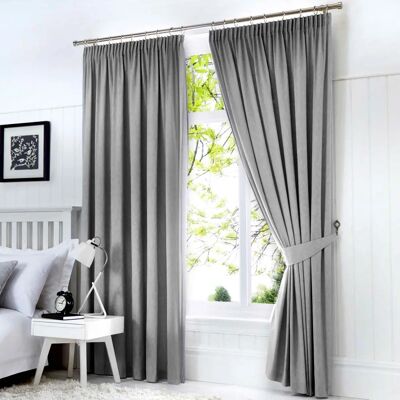 Fusion Dijon Thermal Blackout Curtains - Silver Fusion Dijon Thermal Blackout Curtains - Silver