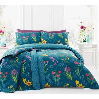 Jogo de capa de edredão reversível com estampa floral e geométrica Ingrid - Roupa de cama Jogo de capa de edredão reversível com estampa floral e geométrica Ingrid - Roupa de cama