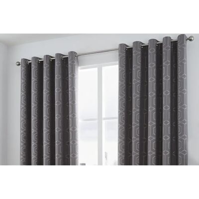 Curtina Camberwell Mörkgrå Geometrisk Jacquard Gardiner - Gardin Curtina Camberwell Mörkgrå Geometrisk Jacquard Gardiner - Gardin