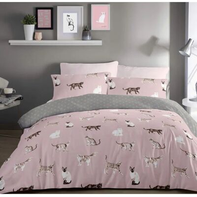 Fusion 'Cats' Luscious Hand Drawn Cat Print Duvet Cover Set - Conjunto de roupa de cama Fusion 'Cats' Luscious Hand Drawn Cat Print Duvet Cover Set - Conjunto de roupa de cama