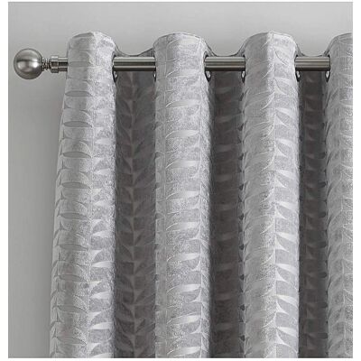 Curtina Kendal Silver Textured Weave Eyelet Curtains - Curtains Curtina Kendal Silver Textured Weave Eyelet Curtains - Curtains