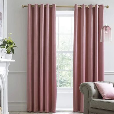 Rideaux occultants en velours Montrose de Laurence Llewelyn-Bowen - Rose/Blush - 229x183cm Rideaux occultants en velours Montrose de Laurence Llewelyn-Bowen - Rose/Blush - 229x183cm