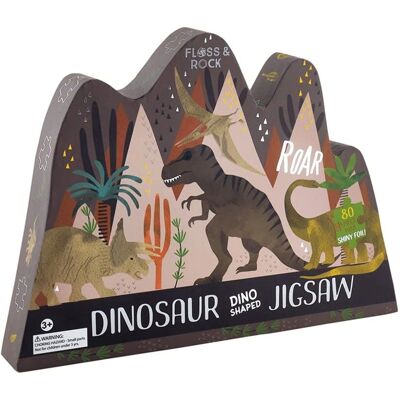 FLOSS ROCK Puzzle 80 elementów w kształcie dinozaura - Dinosaur FLOSS ROCK Puzzle 80 elementów w kształcie dinozaura - Dinosaur