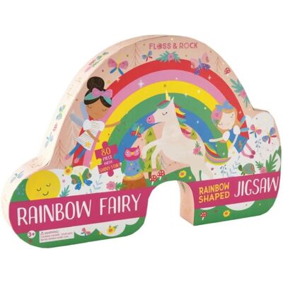 Floss & Rock Rainbow Fairy 80pc Rainbow Shaped Jigsaw - Rainbow Puzzle Floss & Rock Rainbow Fairy 80pc Rainbow Shaped Jigsaw - Rainbow Puzzle