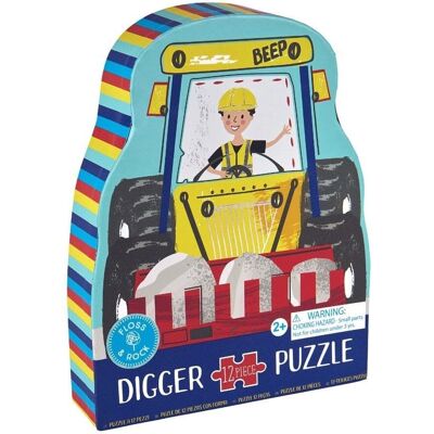 FLOSS & ROCK Bagger 12-tlg. Puzzle mit Form FLOSS & ROCK Bagger 12-tlg. Puzzle mit Form
