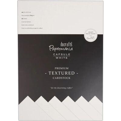 Carton texturé blanc A4 de Papermania - 20 Feuilles Carton texturé blanc A4 de Papermania - 20 Feuilles