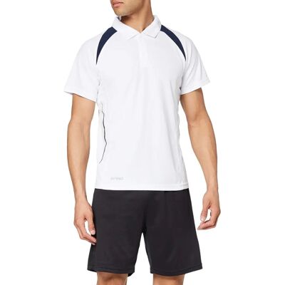 Spiro Hvid/Navy Performance Poloshirt S177M Spiro Hvid/Navy Performance Poloshirt S177M